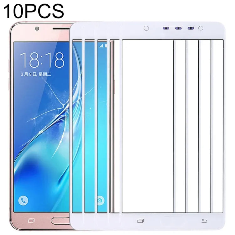 Voor Samsung Galaxy J7 Max 10 stks Front Screen Outer Glas Lens (Wit)