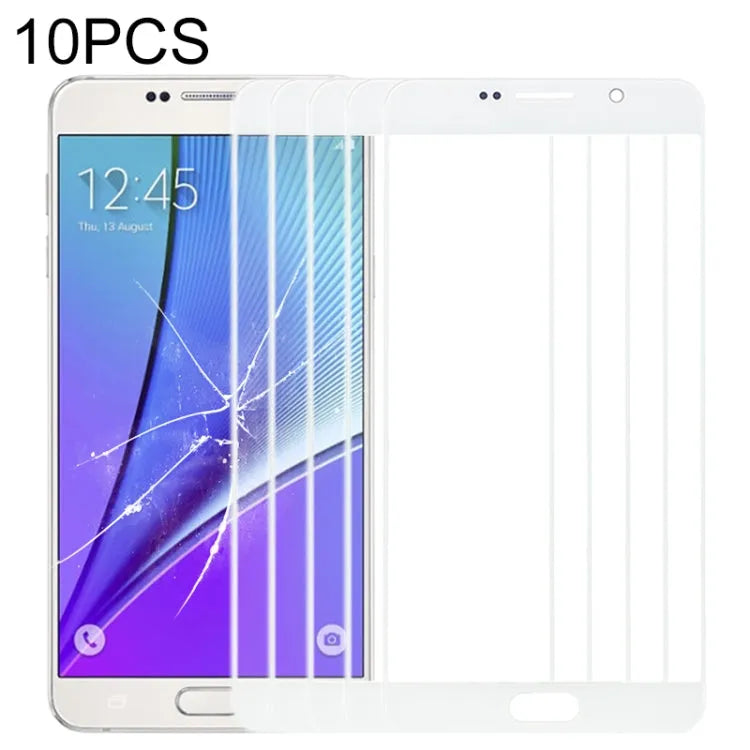 Voor Samsung Galaxy Note 5 10 stuks voorscherm buitenste glazen lens (wit)