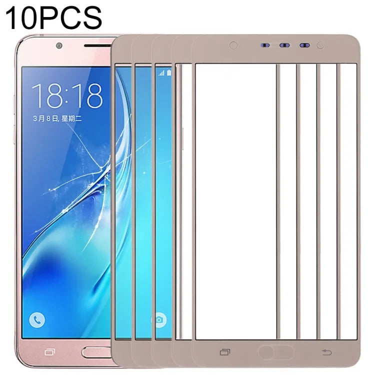 Voor Samsung Galaxy J7 Max 10 stks Front Screen Outer Glas Lens (Goud)