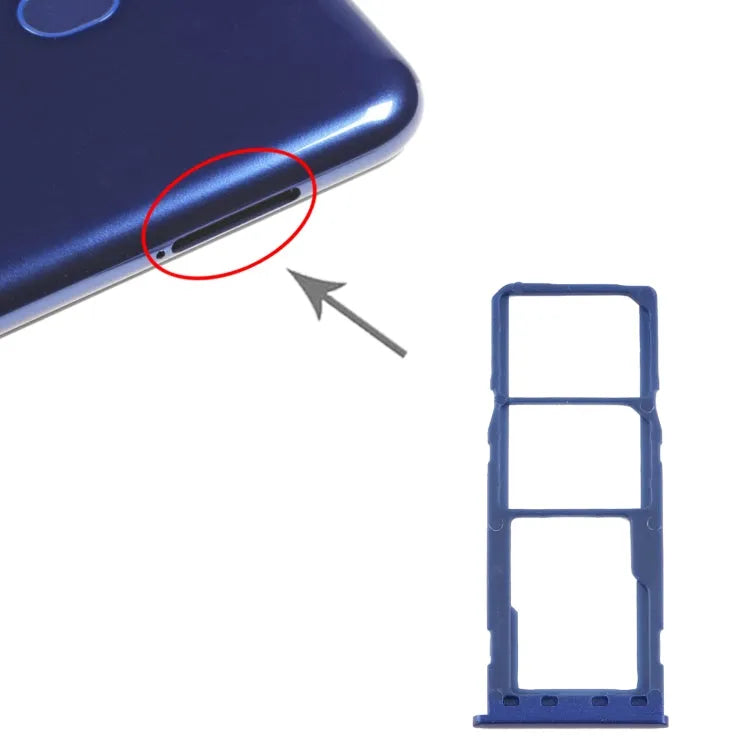 Voor Samsung Galaxy M10 SM-M105 SIM-kaartlade + SIM-kaartlade + Micro SD-kaartlade (blauw)