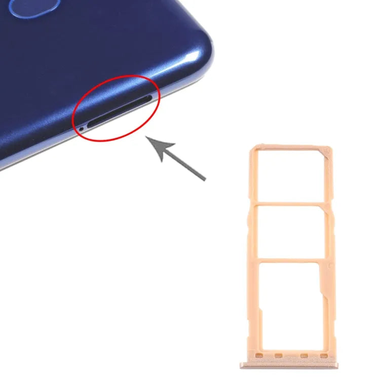 Voor Samsung Galaxy M10 SM-M105 Simkaartlade + Simkaartlade + Micro SD-kaartlade (Goud)