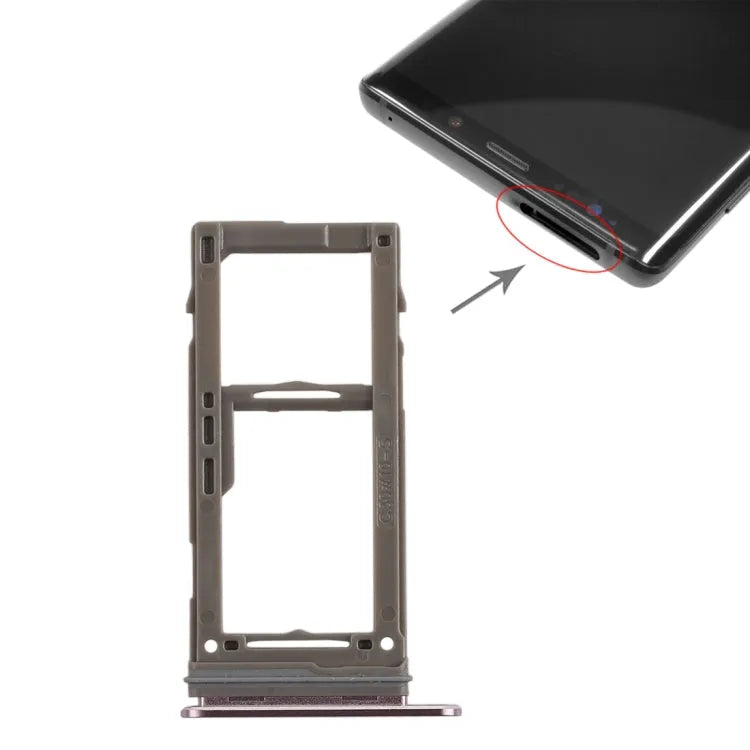 Voor Galaxy Note9 SIM-kaartlade + Micro SD-kaartlade (paars)