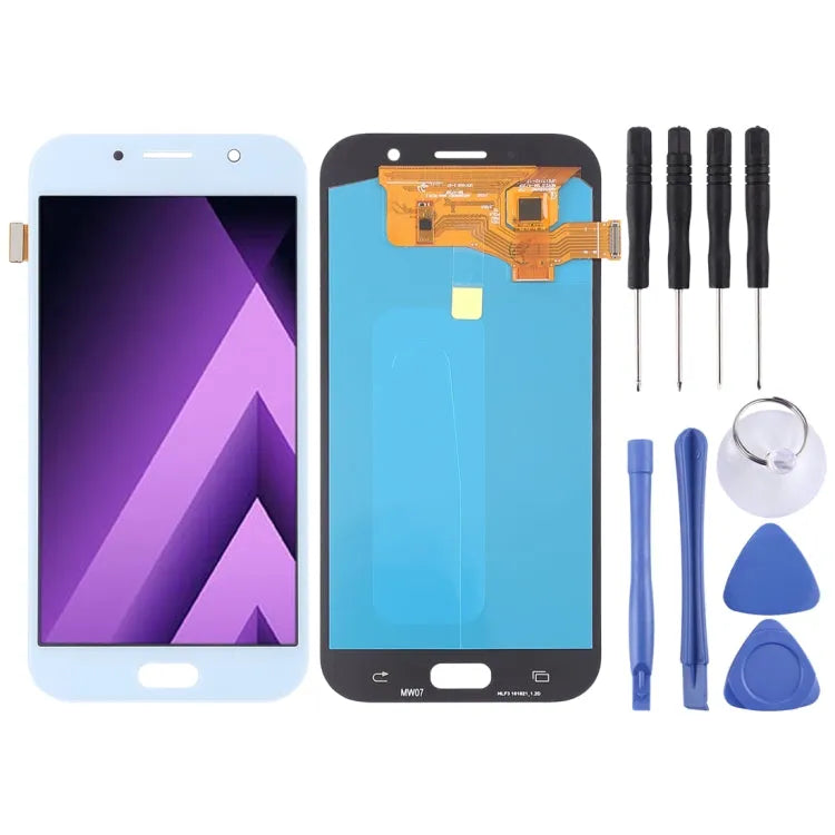 OLED-lcd-scherm voor Galaxy A7 (2017), A720F, A720F/DS met Digitizer volledige montage (blauw)