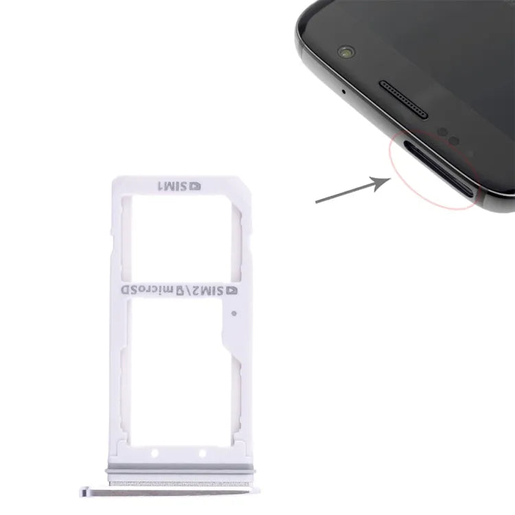 Voor Galaxy S7 2 SIM-kaartlade / Micro SD-kaartlade (wit)