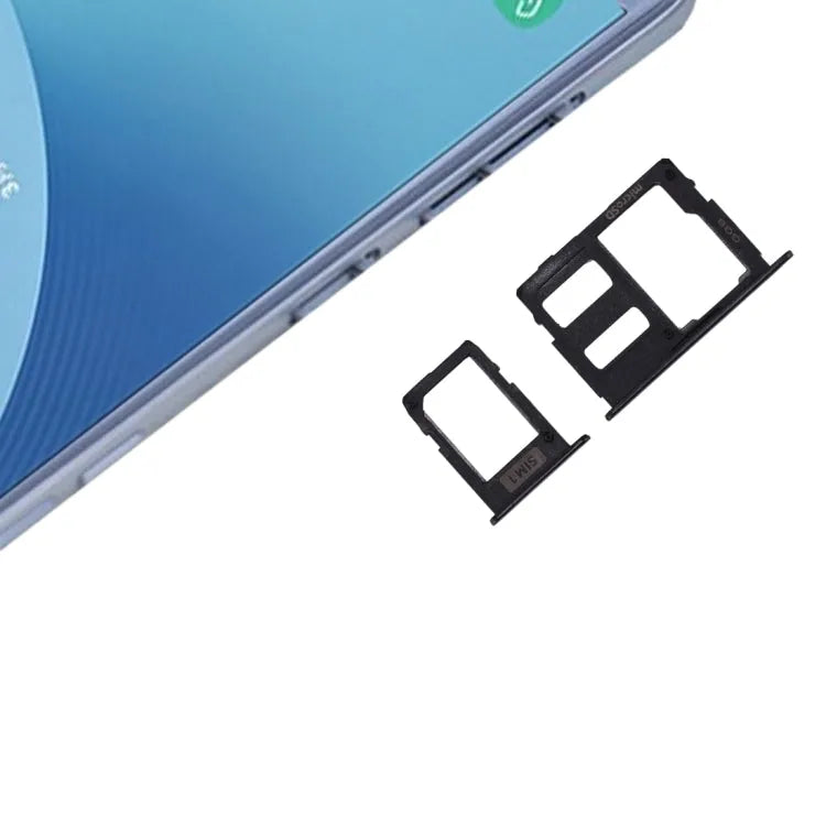 SIM-kaartlade + Micro SD-kaartlade voor Galaxy J3 (2017) Enkele SIM / J330 & J5 (2017) Enkele SIM / J530 & J7 (2017) Enkele SIM / J730 (zwart)