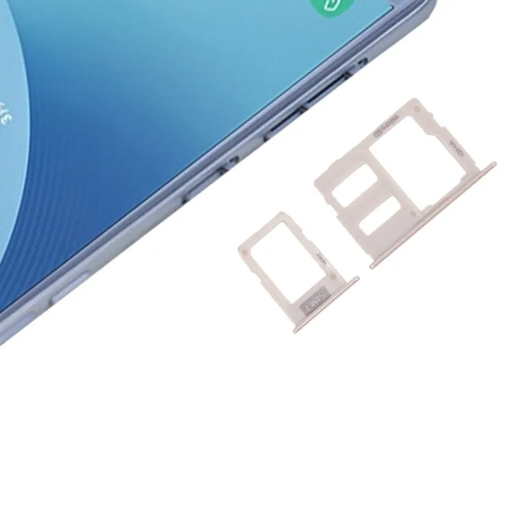 Voor Galaxy J3 (2017) Enkele SIM / J330 & J5 (2017) Enkele SIM / J530 & J7 (2017) Enkele SIM / J730 SIM-kaartlade + Micro SD-kaartlade (Goud)