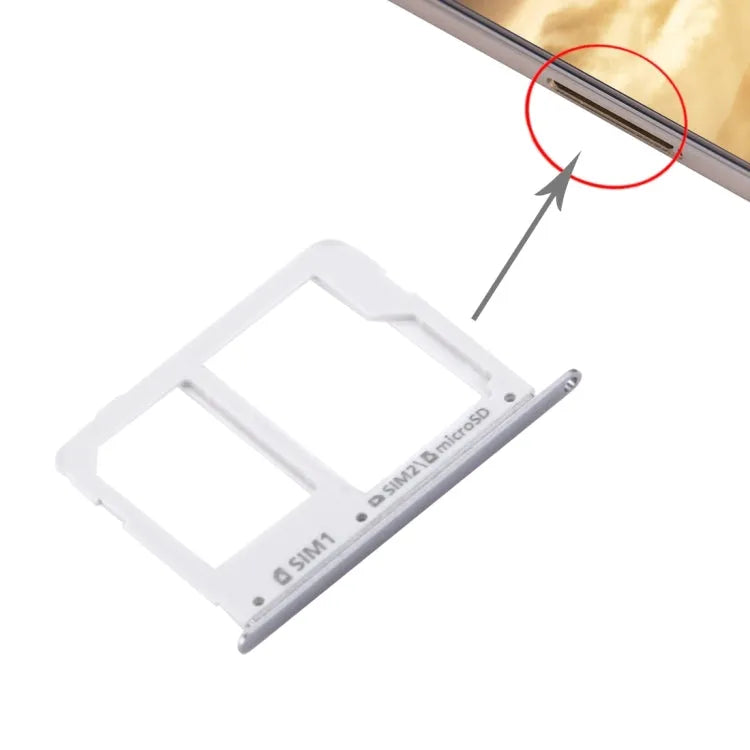 Voor Galaxy C7 / C7000 SIM-kaartlade + Micro SD / SIM-kaartlade (grijs)
