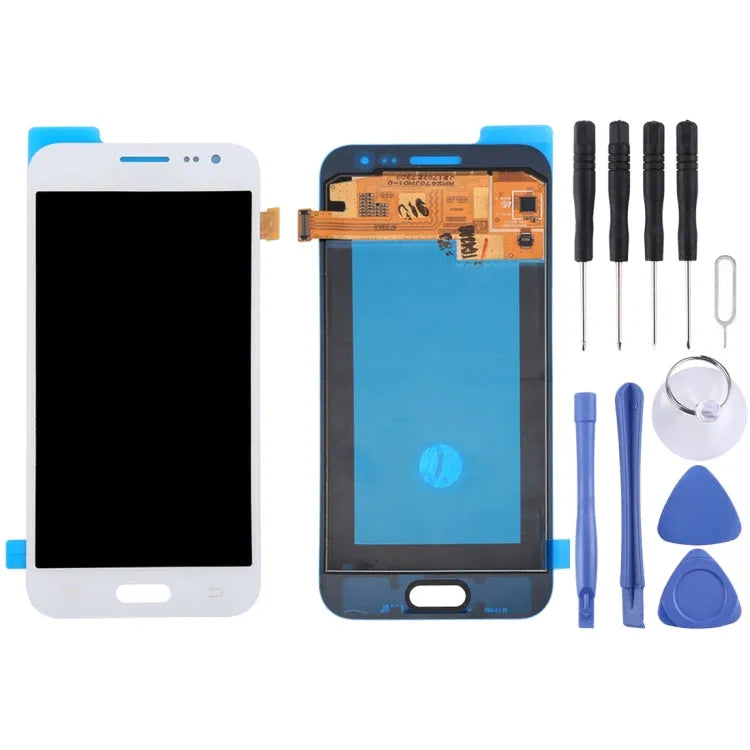 Écran LCD d'origine + écran tactile pour Galaxy J2, J200F, J200Y, J200G, J200H, J200GU (blanc)