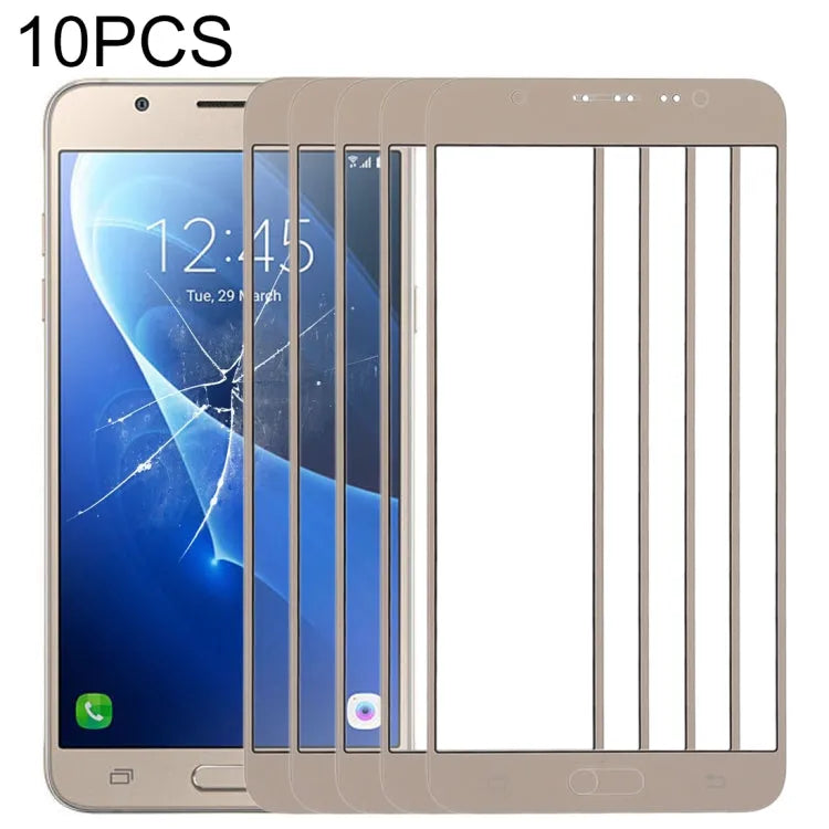 Voor Samsung Galaxy J7 (2016), J710F, J710FN, J710M/MN, J7108 10 stks Front Screen Outer Glas Lens (Goud)