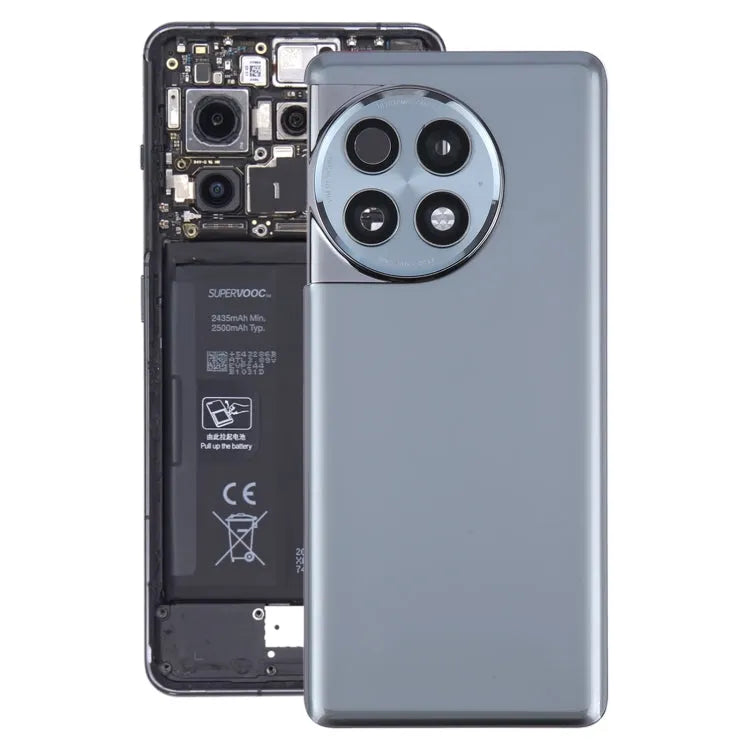 Originele glazen batterij-achtercover met cameralensframe voor OnePlus Ace 2 Pro PJA110 (grijs)