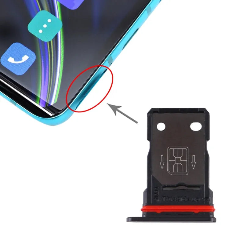 Voor OnePlus 8 Originele simkaartlade + simkaartlade (zwart)