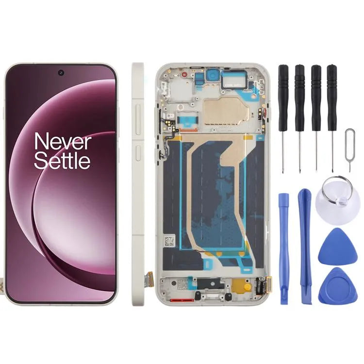Origineel LCD-scherm met digitizer en frame voor OnePlus 15 CPH2747 CPH2745 PLK110 CPH2749 (wit)