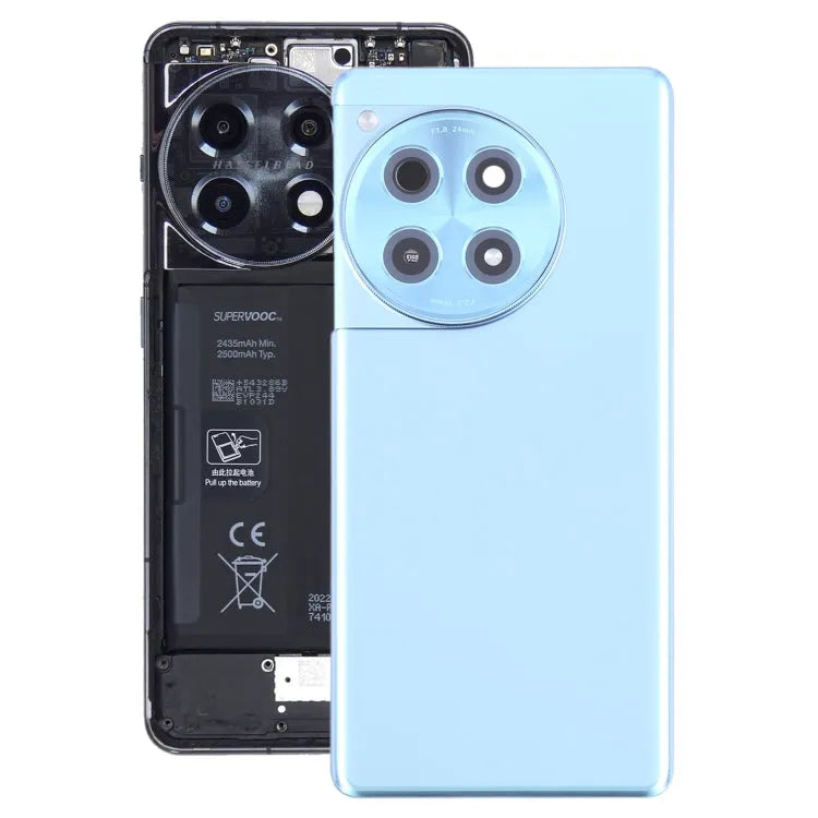 Originele glazen batterij-achtercover met cameralensframe voor OnePlus 12R CPH2609 CPH2585 (blauw)