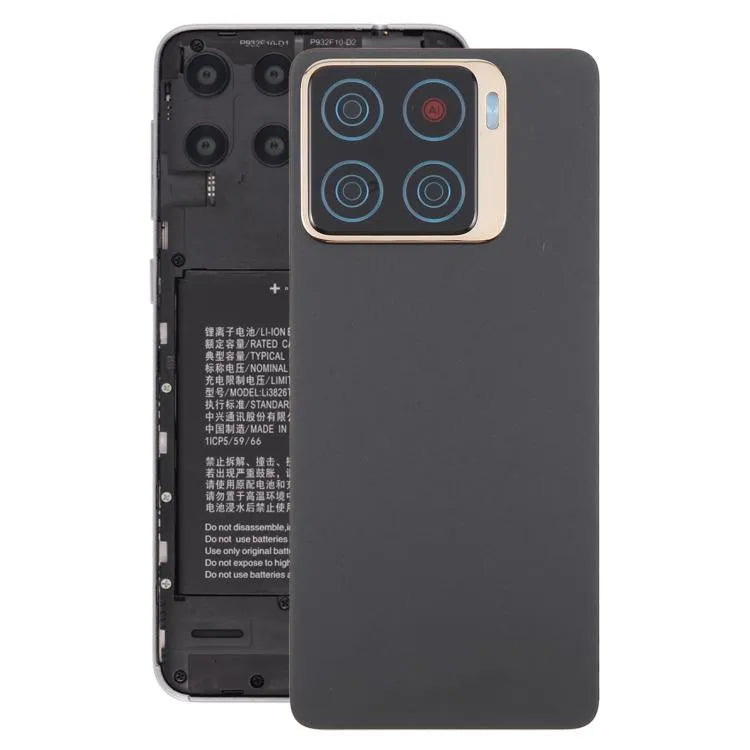 Kunststof batterijachterklep met cameralensframe voor ZTE Blade A56 Z2473 (zwart)