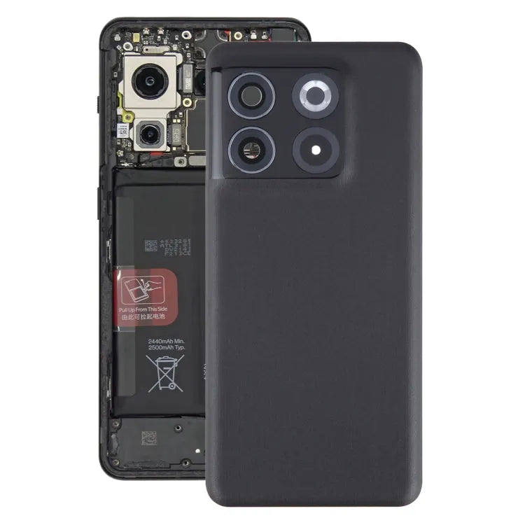 Batterijachterklep met cameralensframe voor OnePlus 10T (zwart)