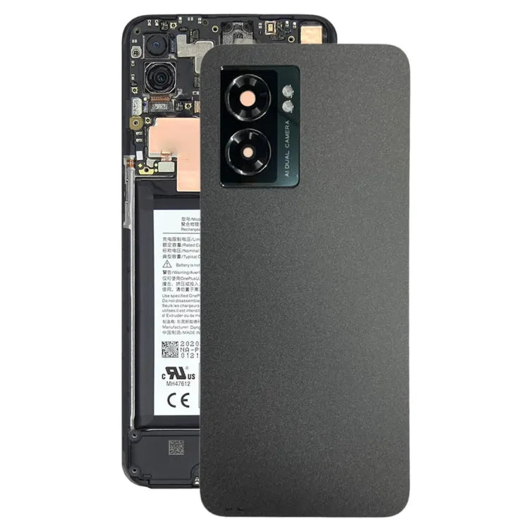 Batterijachterklep met cameralensframe voor OnePlus Nord N300 CPH2389 (zwart)