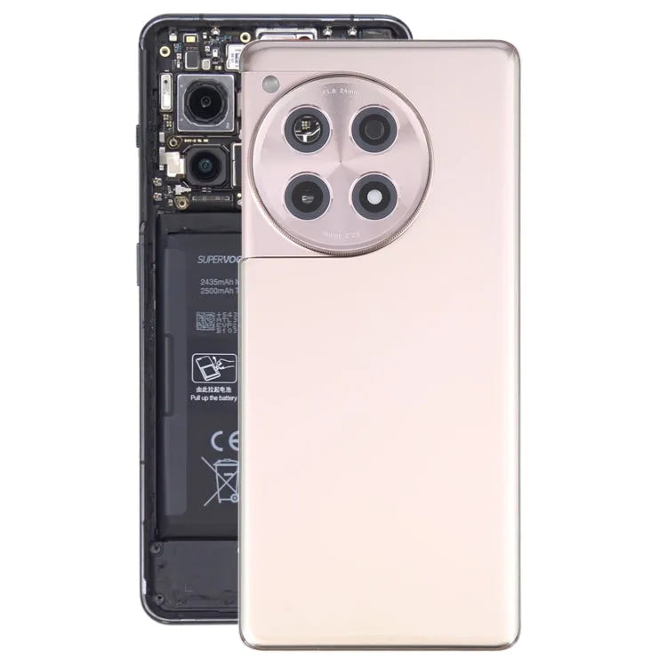 Batterijachterklep met cameralensframe voor OnePlus 12R (goudkleurig)
