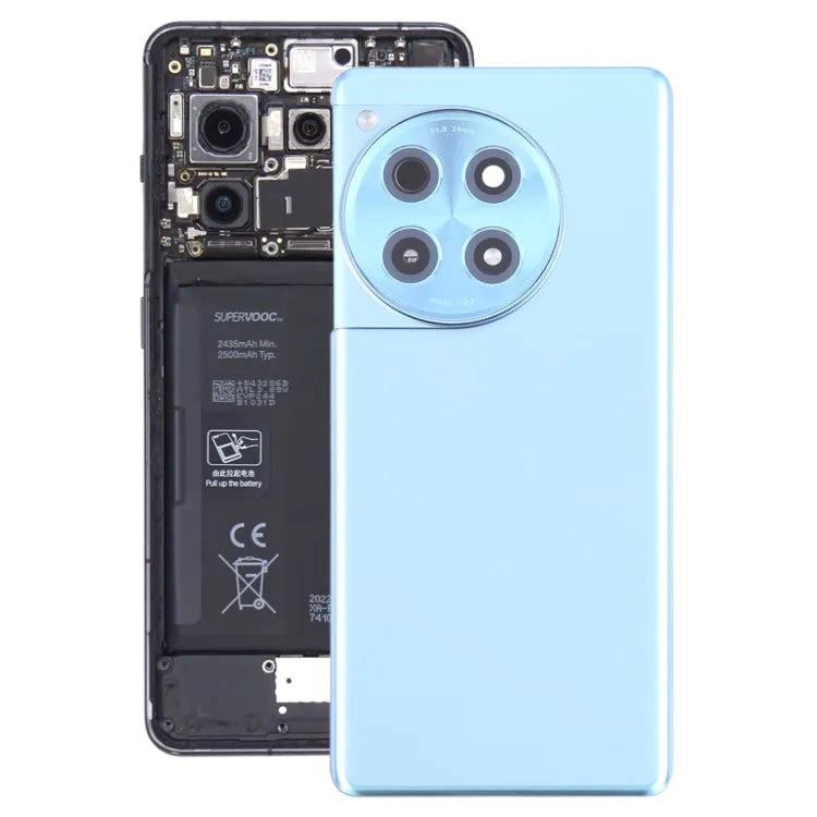 Originele glazen batterij-achtercover met cameralensframe voor OnePlus Ace 3 PJE110 (blauw)