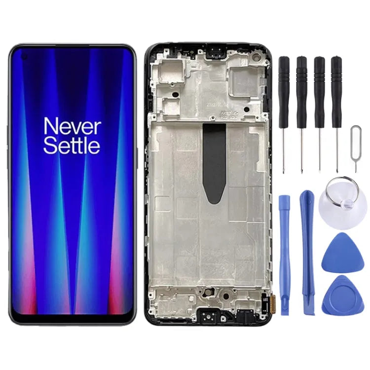 LCD-scherm voor OnePlus Nord CE 2 5G IV2201 Digitizer Volledige montage met frame (zwart)