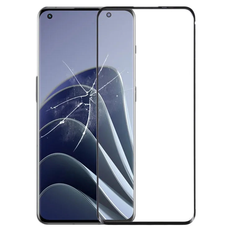 OnePlus 10 Pro voorste glas lens met OCA optisch heldere lijm (zwart)