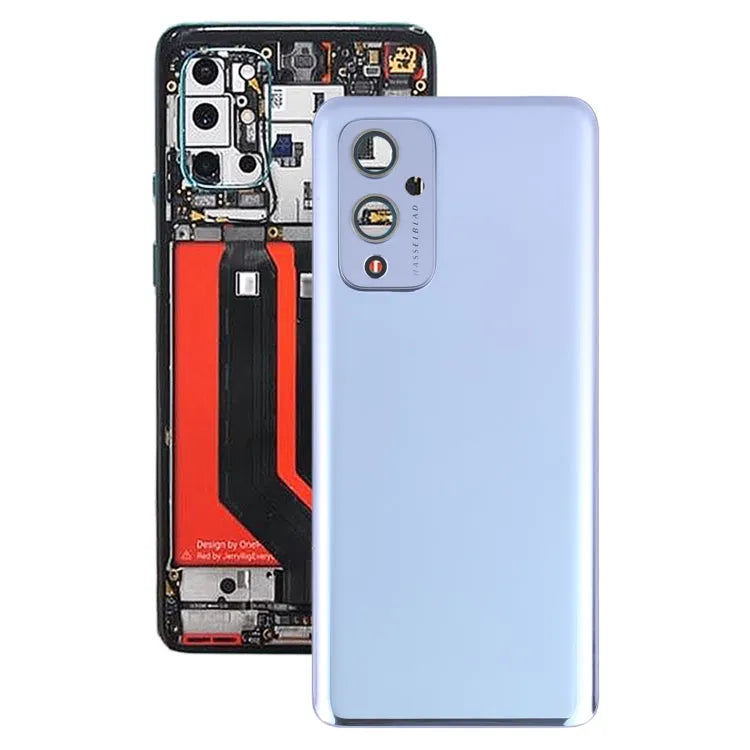 Glazen batterij-achtercover met cameralensframe voor OnePlus 9 (paars)