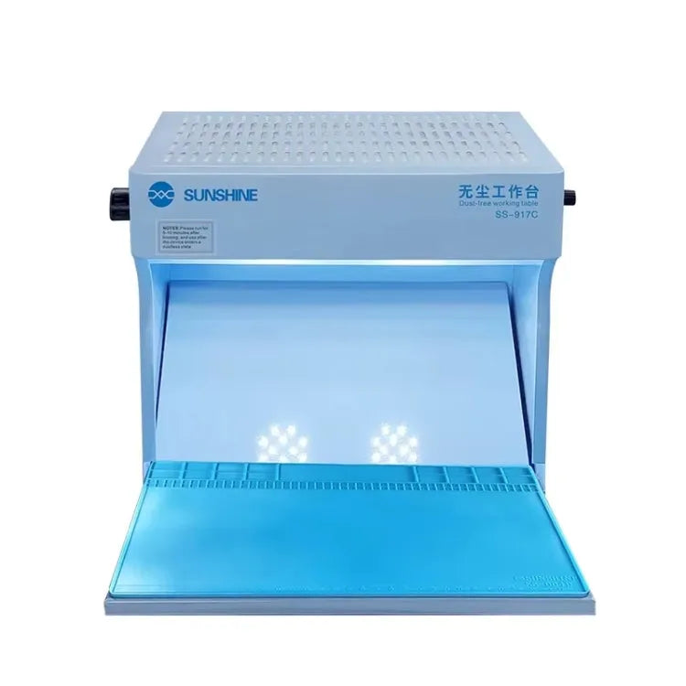 SUNSHINE SS-917C Mobiele telefoon scherm reparatie stofvrije werkbank groen wit licht dubbele lampen stof display lamp operator bench EU-stekker