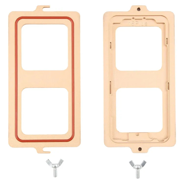 15 Plus LCD-scherm Buitenste glazen lens Positioneringsdrukvasthoudmal voor iPhone