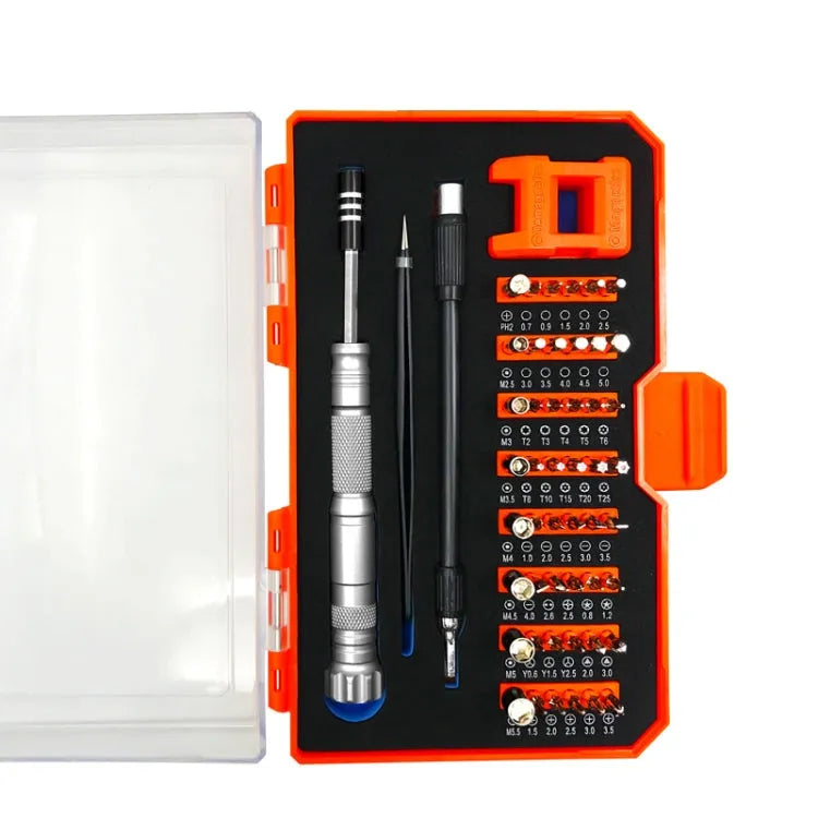 OBADUN 9802B 52 in 1 Aluminiumlegering Handvat Hardware Tool Schroevendraaier Set Home Precisie Schroevendraaier Mobiele Telefoon Demontage Tool (Orange Box)
