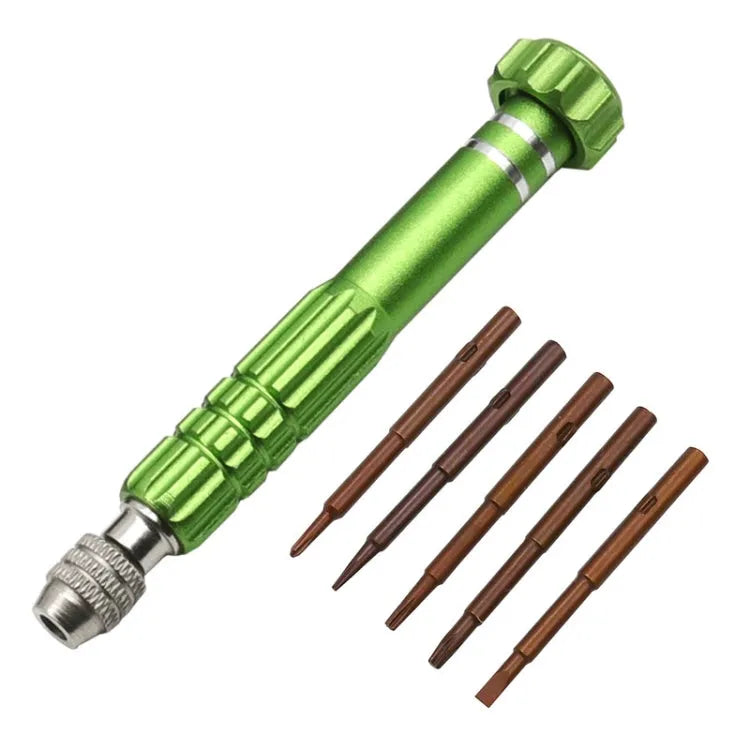 5 in 1 aluminiumlegering schroevendraaier mobiele telefoon demontage en reparatie gereedschap (groen)
