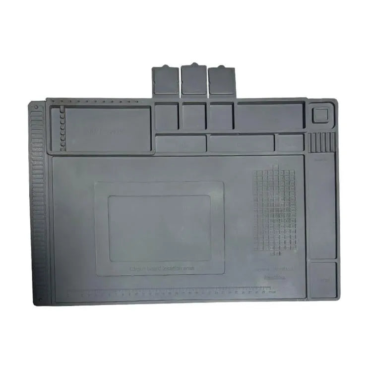 Magnetische siliconen soldeermat, hittebestendige werkmat voor elektronica reparatie 17,7 x 11,8 inch (603 grijs)