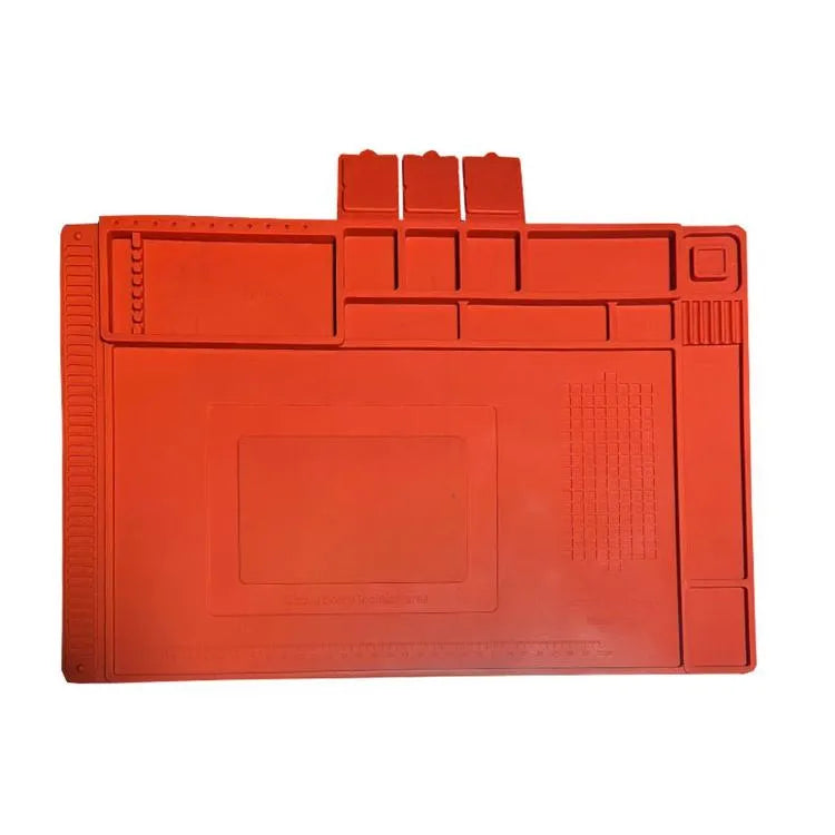 Magnetische siliconen soldeermat, hittebestendige werkmat voor elektronica reparatie 17,7 x 11,8 inch (603 rood)