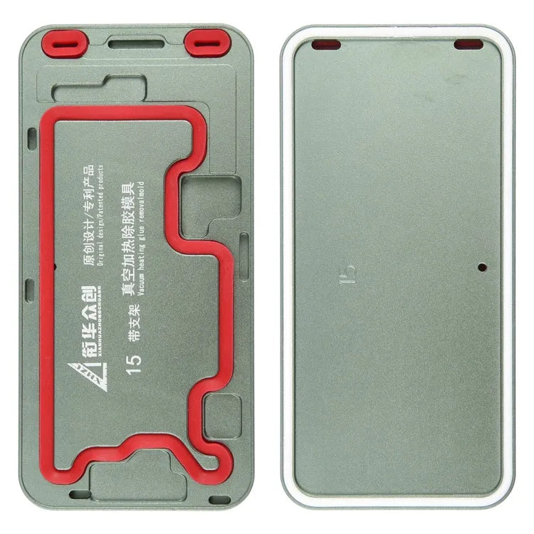 15 LCD-schermframe: vacuümverwarmingsmal voor het verwijderen van lijm met houder voor iPhone