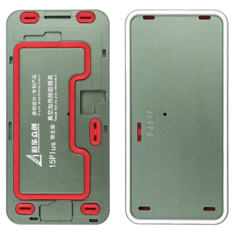 15 Plus LCD-schermframe: vacuümverwarmingsmal voor het verwijderen van lijm met houder voor iPhone