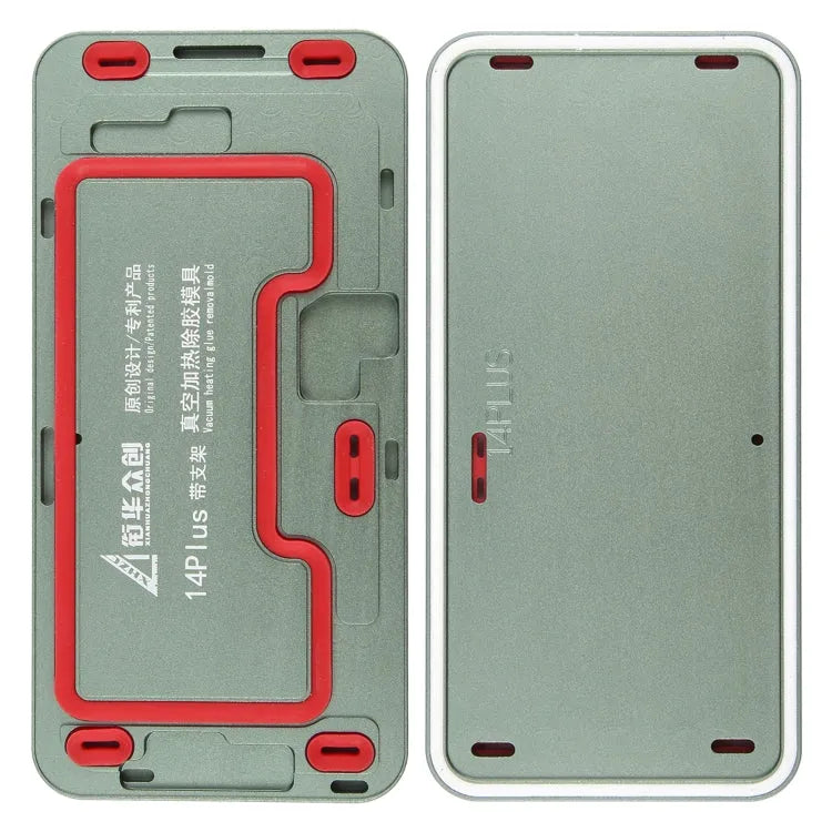 14 Plus LCD-schermframe: vacuümverwarmingsmal voor het verwijderen van lijm met houder voor iPhone