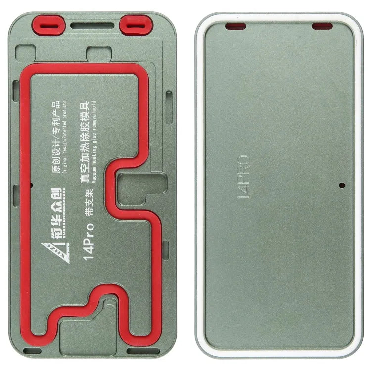 14 Pro LCD-schermframe: vacuümverwarmingsmal voor het verwijderen van lijm met houder voor iPhone