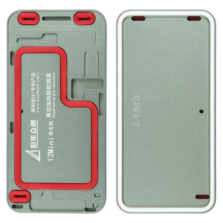 12 mini LCD-schermframe: vacuümverwarmingsmal voor het verwijderen van lijm met houder voor iPhone