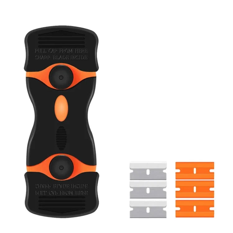 Dubbelkoppig schraperblad Lijmwisser Remover Cleaner Tool (oranje)