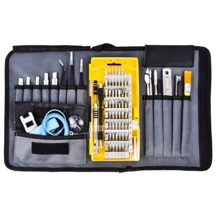 Draagbare stoffen tas Mobiele telefoon Demontage Onderhoudstool Multifunctioneel combinatiegereedschap Schroevendraaierset (geel)