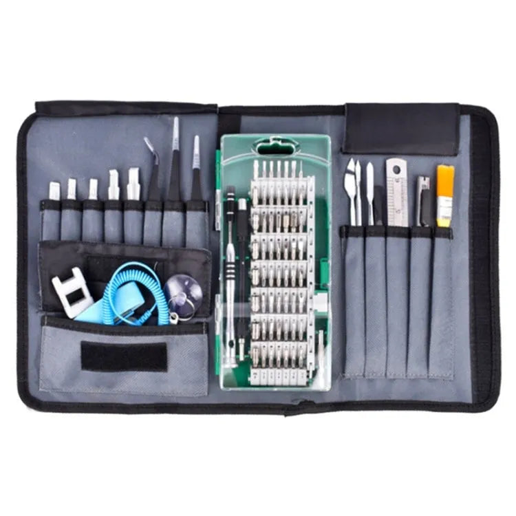 Draagbare stoffen tas Mobiele telefoon Demontage Onderhoudstool Multifunctioneel combinatiegereedschap Schroevendraaierset (groen)