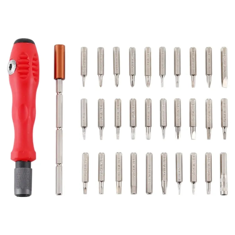 32-in-1 CRV stalen mobiele telefoon demontage reparatie tool Multifunctionele combinatie schroevendraaier set (rood)