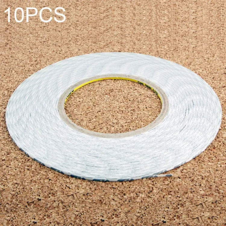 10 STKS 1 mm dubbelzijdige zelfklevende stickertape voor reparatie van het aanraakpaneel van de telefoon, lengte: 50 m (wit)