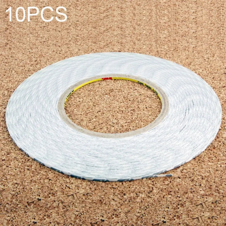10 STKS 2 mm dubbelzijdige zelfklevende stickertape voor reparatie van het aanraakpaneel van de telefoon, lengte: 50 m (wit)