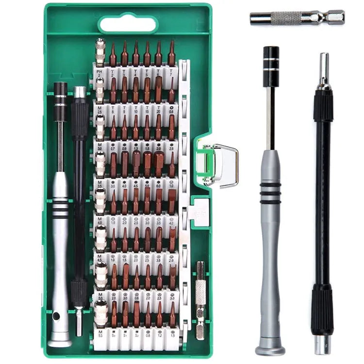 60 in 1 S2 gereedschapsstaal precisie schroevendraaier moersleutel bit reparatie gereedschapsset (groen)