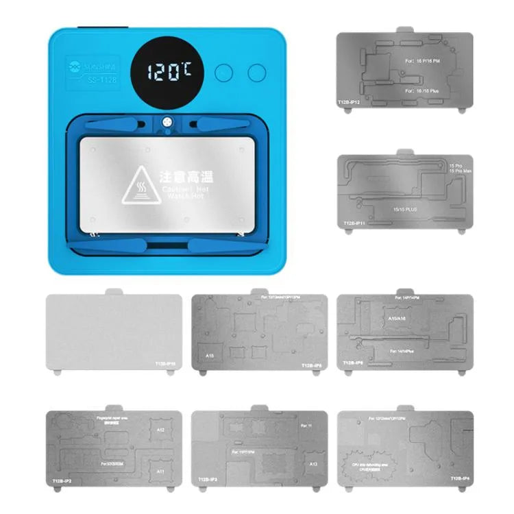 SUNSHINE SS-T12B 9 in 1 mobiele telefoon moederbord Smart Repair verwarmingsplatform Kit Ondersteuning IP7G-16PM/Android Universeel