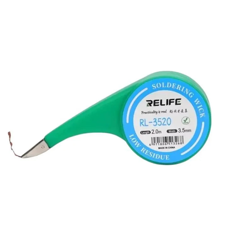 RELIFE 3,5 mm x 2 m Krachtige soldeerverwijderingstape met weinig residu, geen reiniging nodig, voor reparatie en solderen.