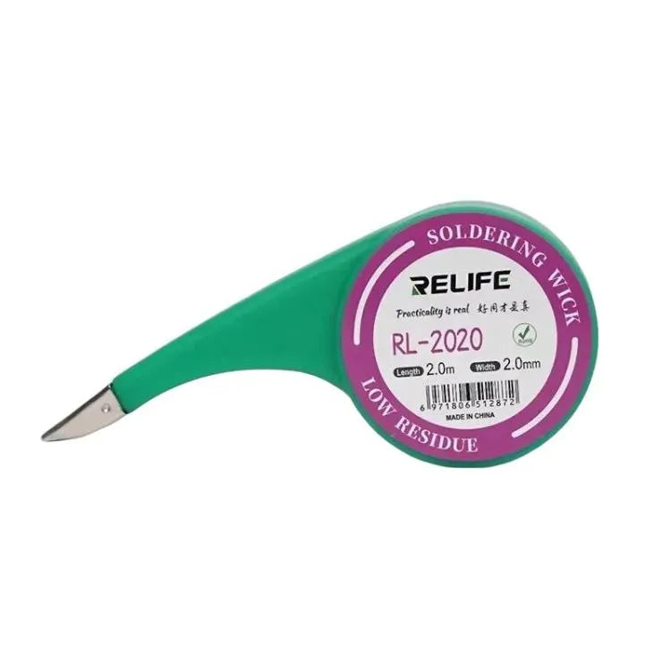 RELIFE 2mm x 2m Krachtige soldeerverwijderingstape met weinig residu, geen reiniging nodig, voor reparatie en solderen.