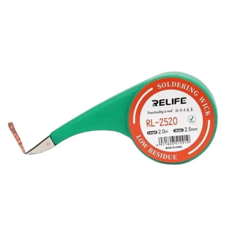 RELIFE 2,5 mm x 2 m Krachtige soldeerverwijderingstape met weinig residu, geen reiniging nodig, voor reparatie en solderen.