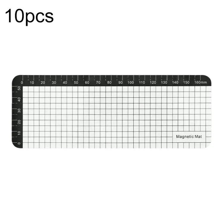 10 stuks magnetische anti-verlies schroefmatten, afmetingen: 17,9 x 6,5 cm