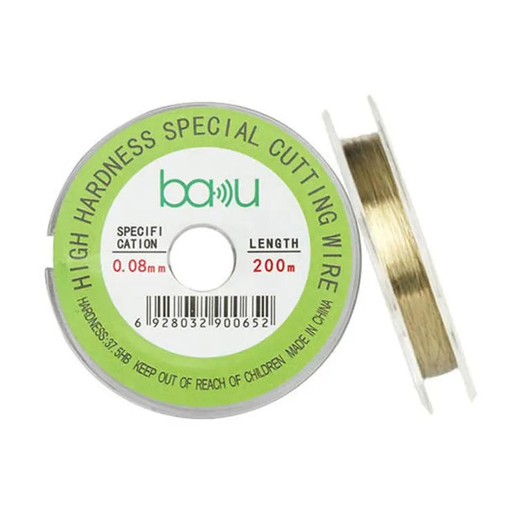 BAKU 0,08 mm 200 m/329 ft koolstofstalen zeefscheider snijdraad voor reparatie van LCD-schermen van smartphones en tablets
