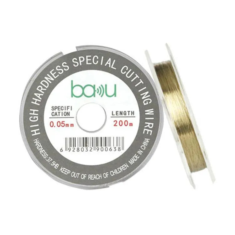 BAKU 0,05 mm 200 m/329 ft koolstofstalen zeefscheider snijdraad voor reparatie van LCD-schermen van smartphones en tablets